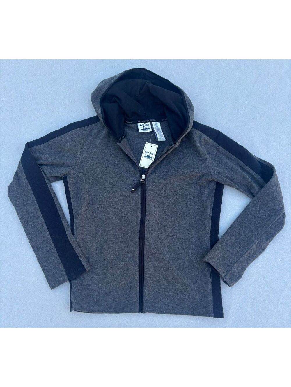 New York Laundry Jacket Womens Small NWT Dark Charcoal Hooded Full Zip